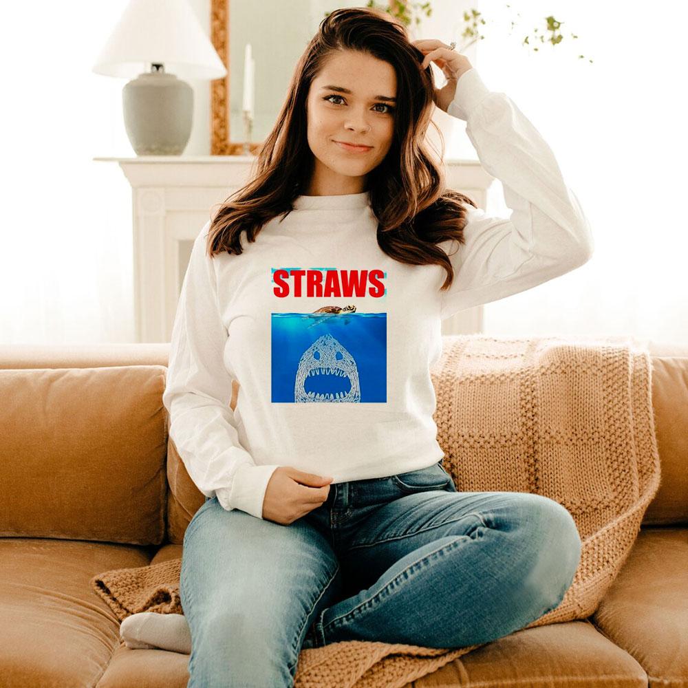 Anti Straws Save The Sea Turtles Save The Earth Long Sleeve