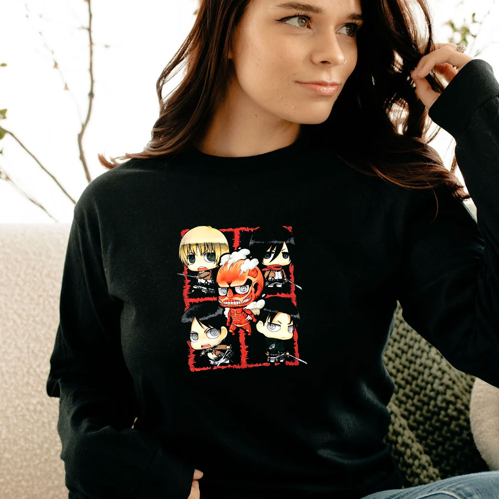 Attack On Titan Chibi Characters Long Sleeve