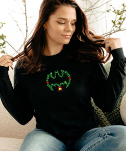 Batman Christmas Wreath Logo Long Sleeve