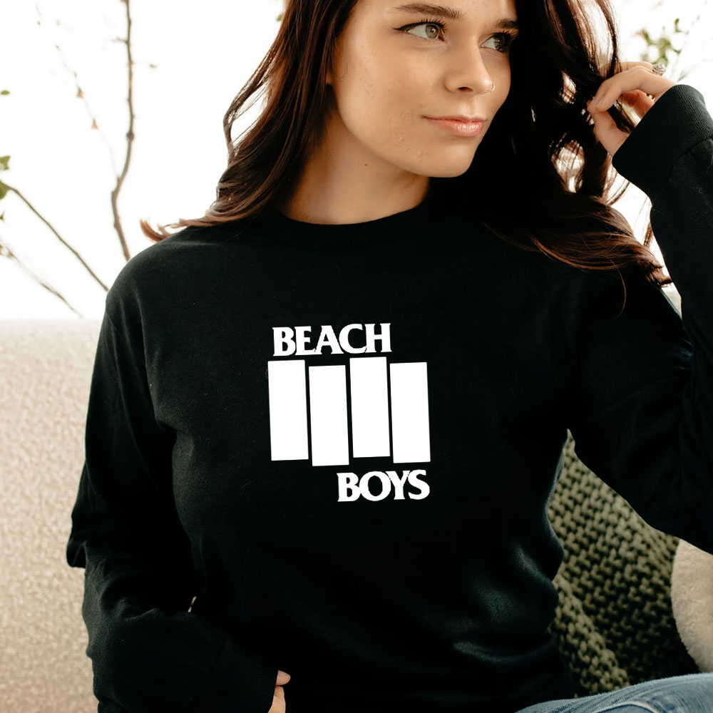 Beach Boys Black Flag Logo Parody Long Sleeve