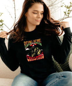 Biker Riding Home For Christmas Long Sleeve