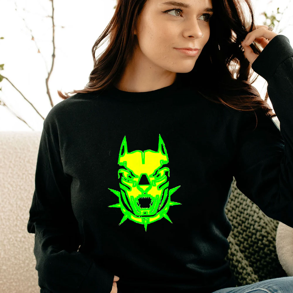 Billy Ray Dog Lime Green Face Long Sleeve