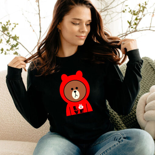 Brown Bear Cony Bunny Rabbit I Love Cony Long Sleeve