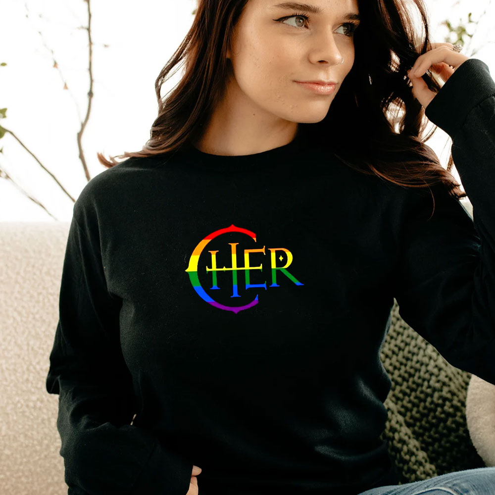 Cher Logo Pride Flag Long Sleeve