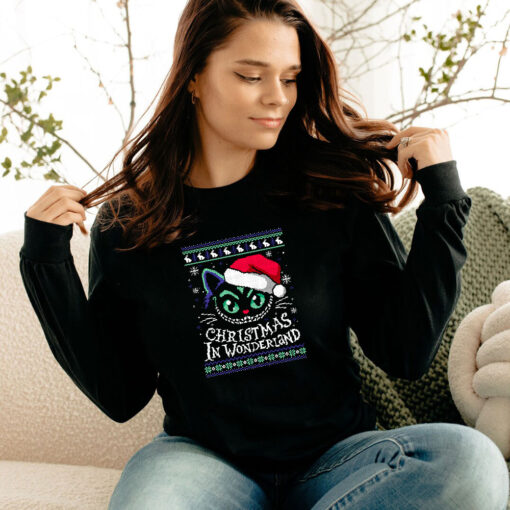 Cheshire Cat Christmas In Wonderland Ugly Christmas Long Sleeve