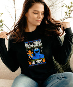 Cookie Monster All I Want for Christmas Is You Long Sleeve