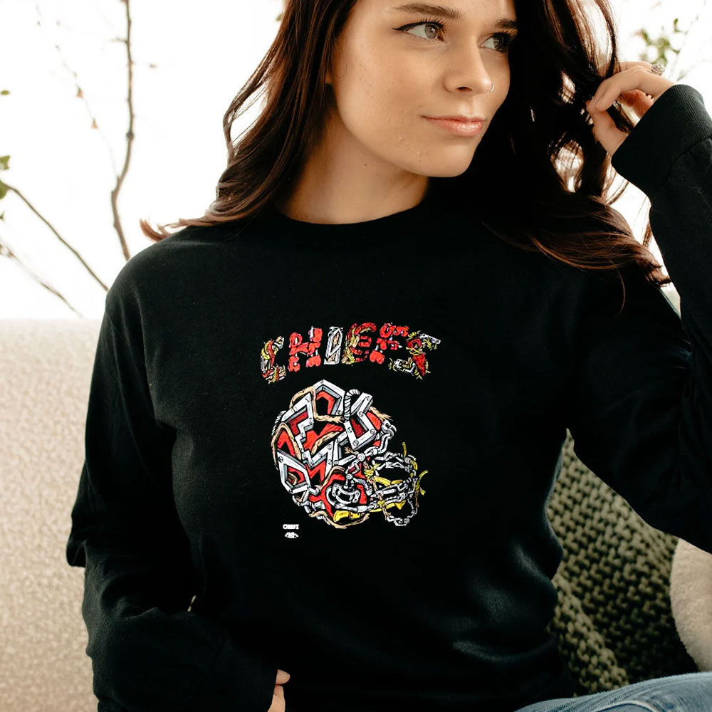 Distortedd Black Kansas City Chiefs Leaders Long Sleeve