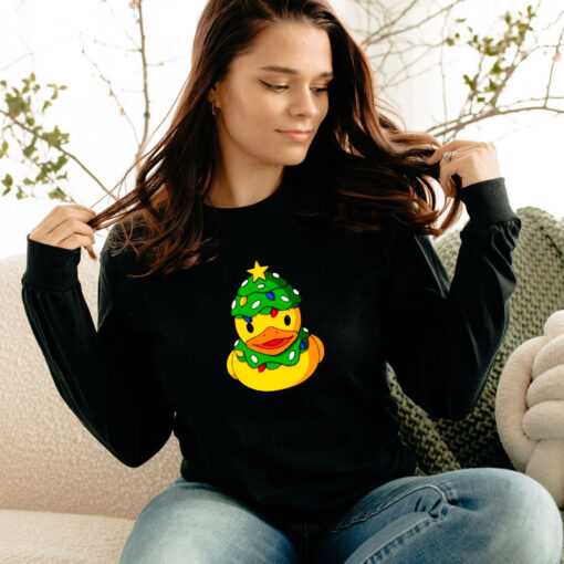 Duck Draw Happy Merry Christmas Long Sleeve