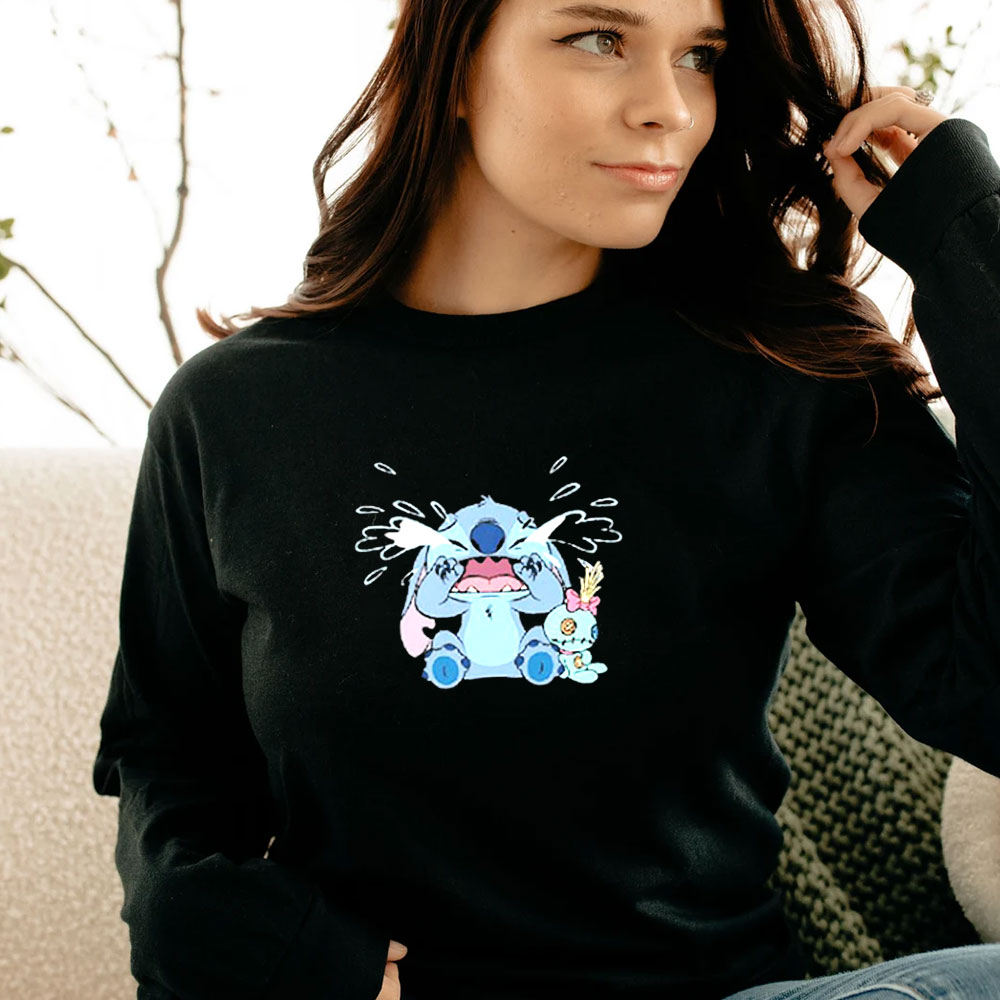 Funny Stitch Crying And Scrump Long Sleeve