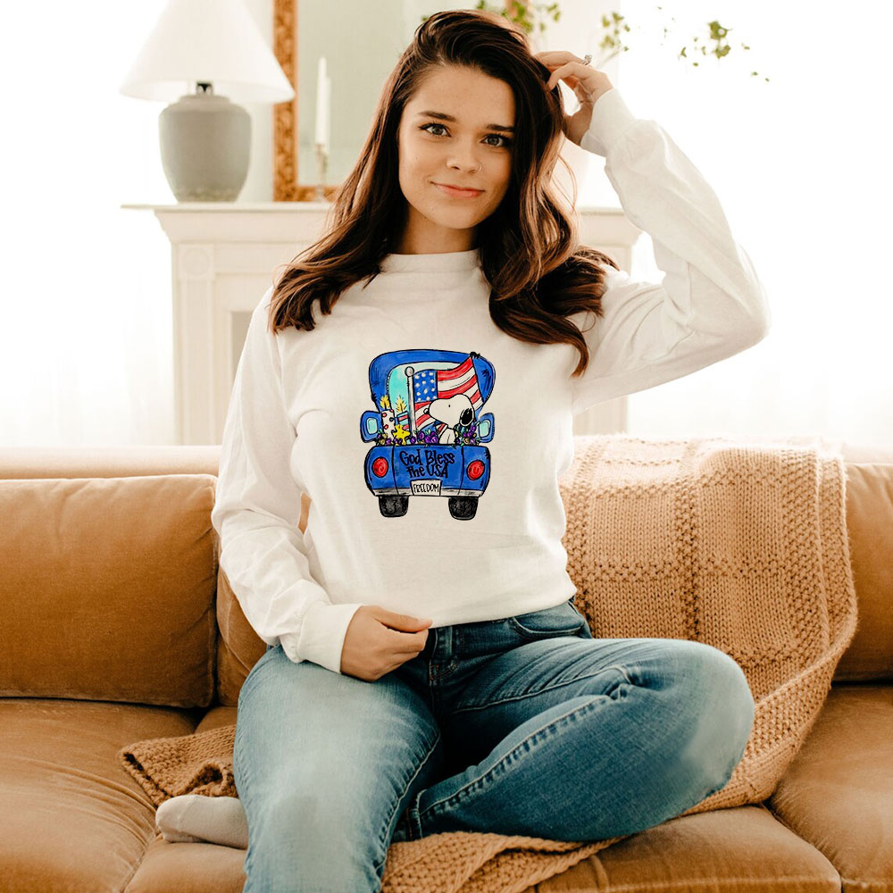 God Bless The USA Freedom A Nice Snoopy Long Sleeve