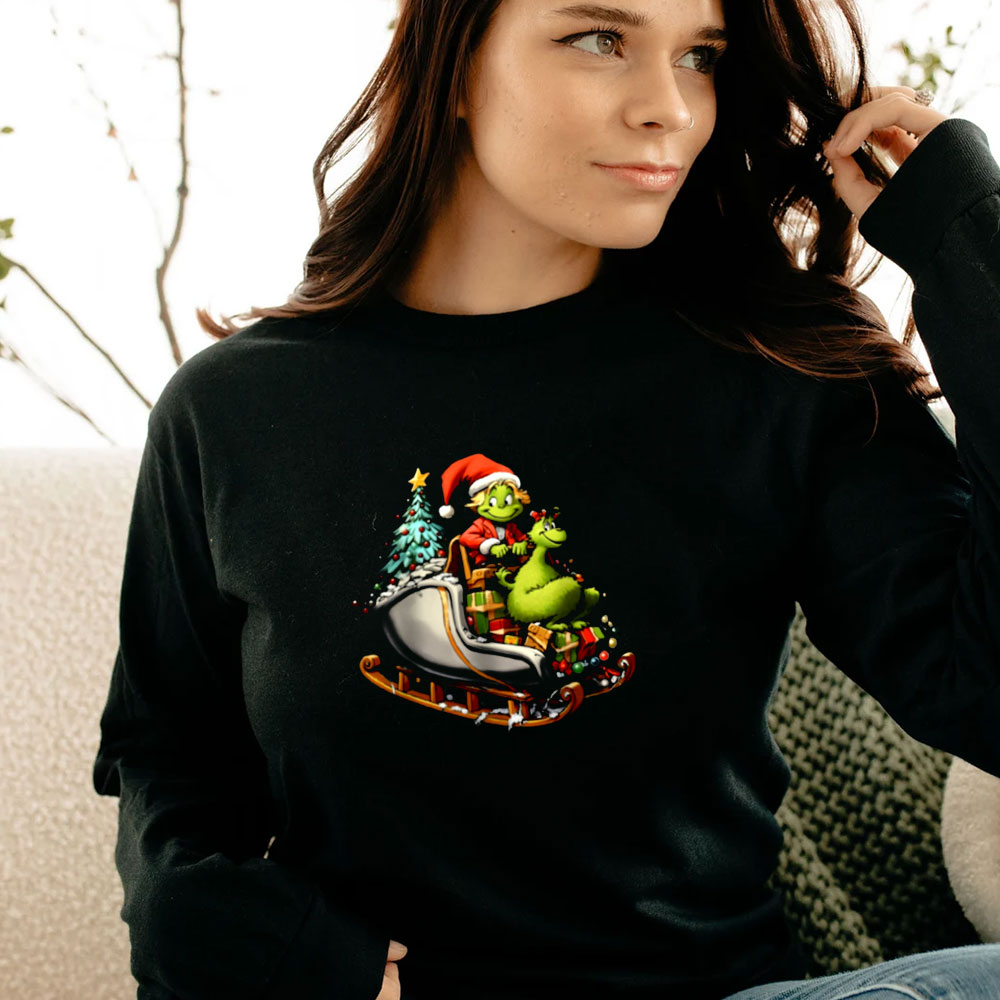 Grinch Sleigh Christmas Long Sleeve