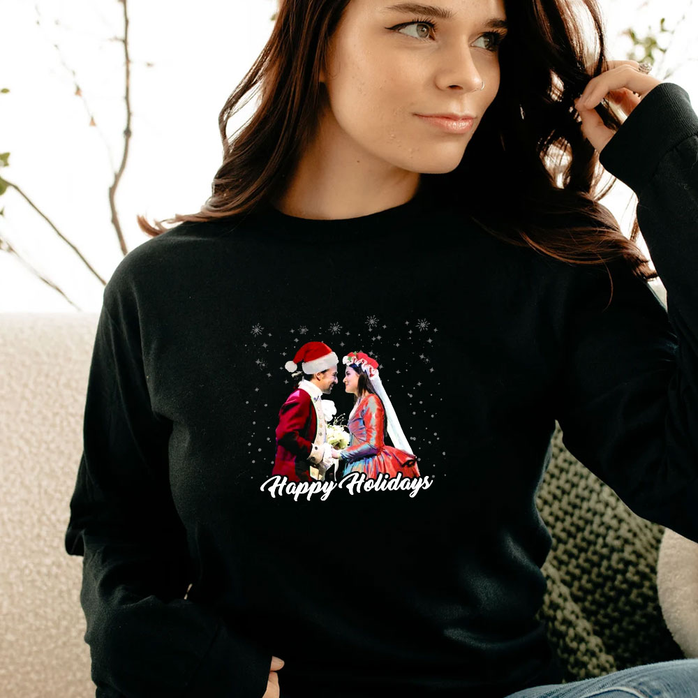 Hamilton The Musical Alexander And Eliza Happy Holiday Long Sleeve