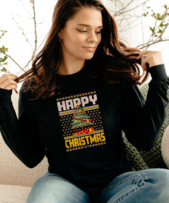 Happy Christmas Tree Light Ugly Christmas Long Sleeve