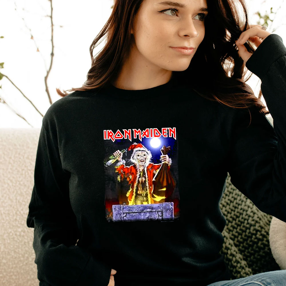 Iron Maiden No Prayer Santa Eddie Christmas Long Sleeve