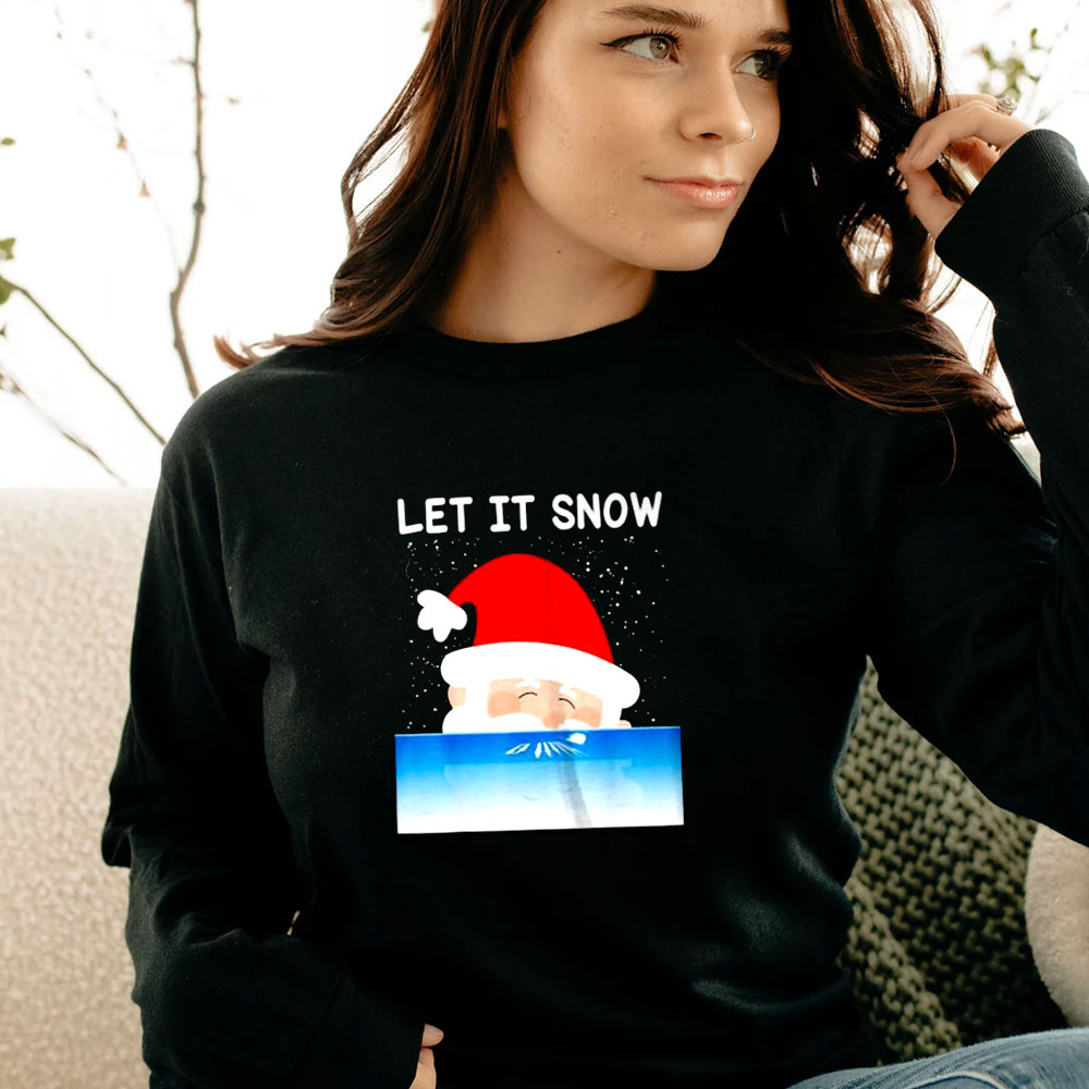 Let It Snow Cocaine Santa Christmas Long Sleeve