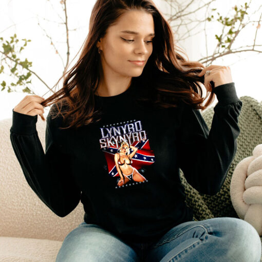 Lynyrd Skynyrd Bikini GIrl With Rebel Flag Long Sleeve