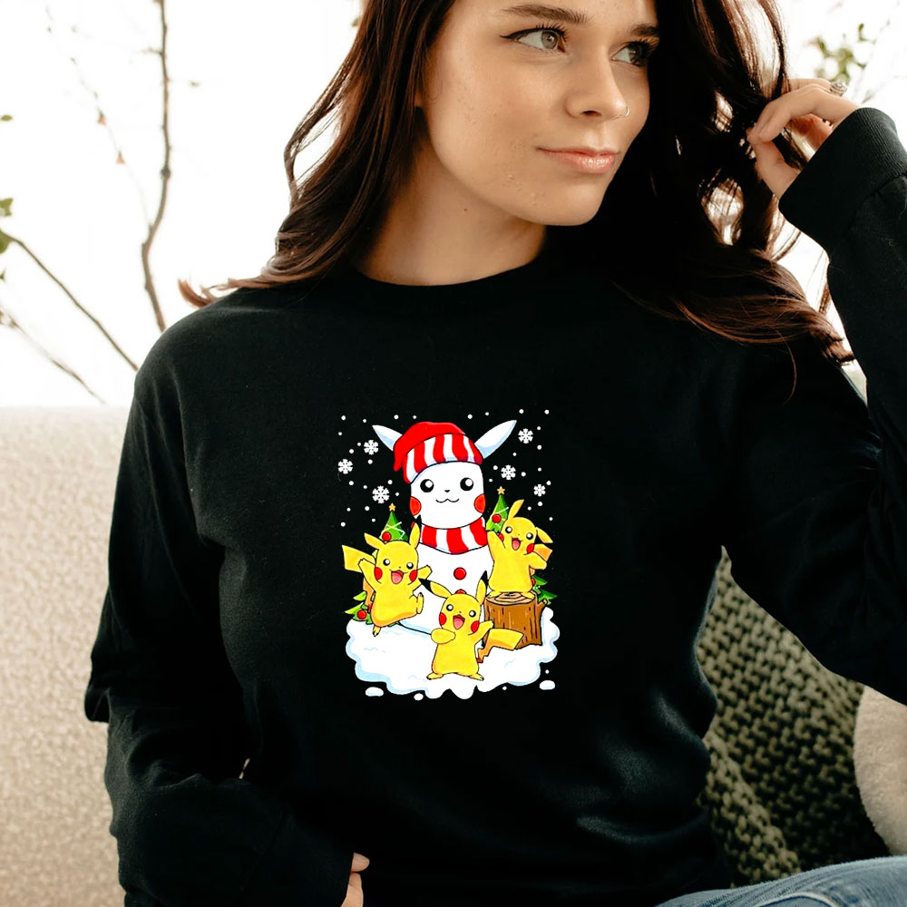 Merry Christmas Santa Pikachu Mashup Long Sleeve