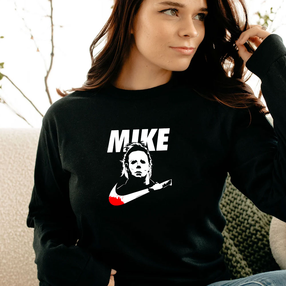 Michael Myers Mike Nike Halloween Parody Long Sleeve