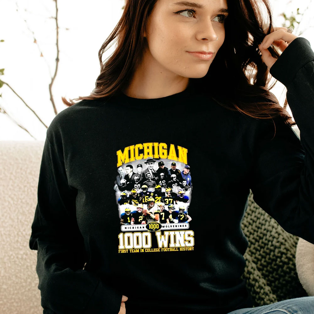 Michigan Wolverines Football 1000 Wins First Team Long Sleeve