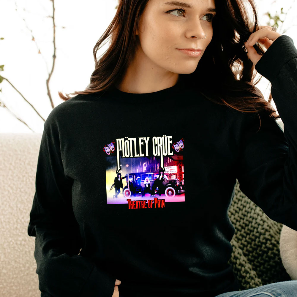 Motley Crue Theater Of Pain Gangster Car Long Sleeve