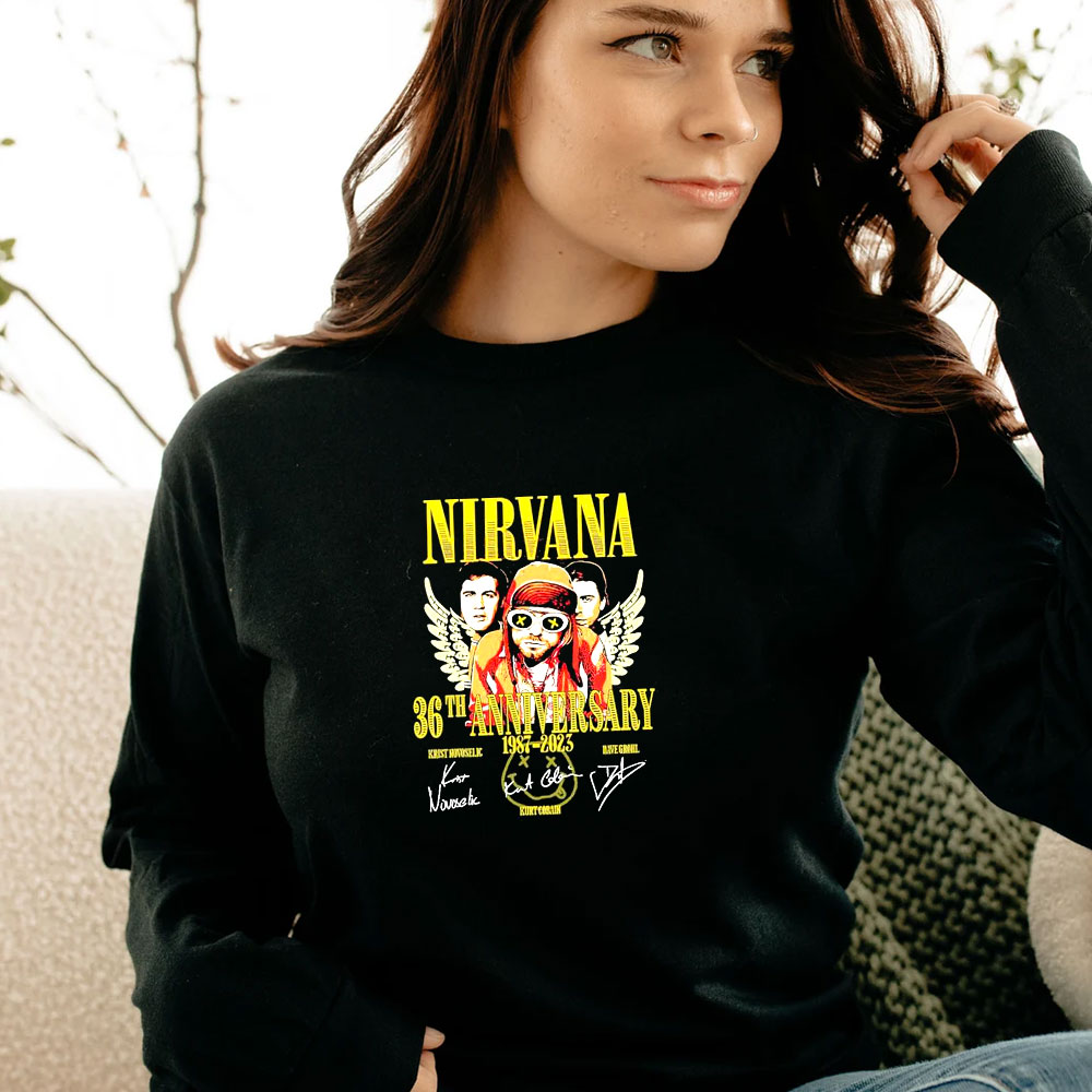 Nirvana Band 37th Anniversary 1987 2024 Signature Thank You Long Sleeve