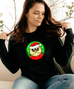 Santa Owl Cartoon Christmas Long Sleeve