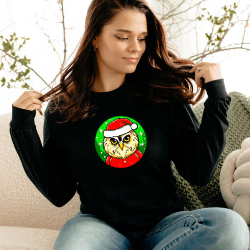 Santa Owl Cartoon Christmas Long Sleeve