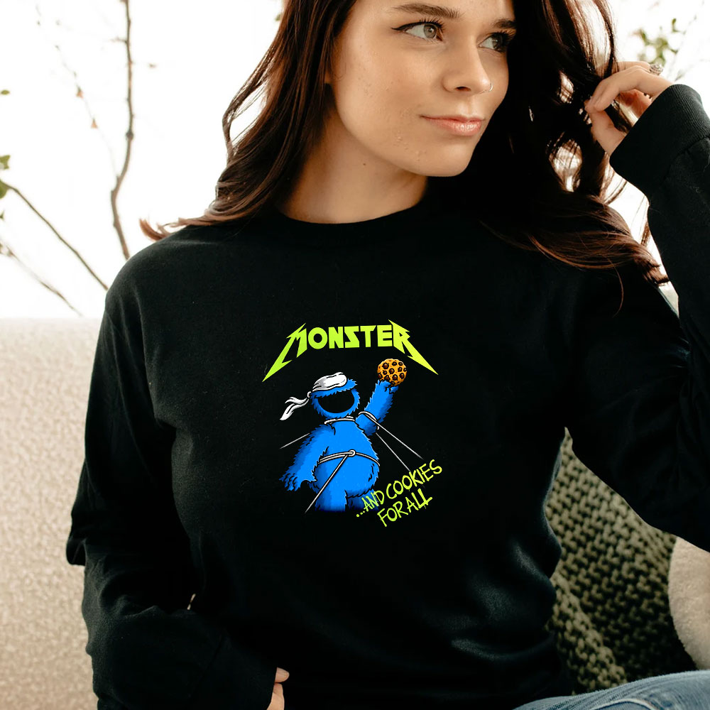 Sesame Street Cookie Monster And Cookies For All Long Sleeve