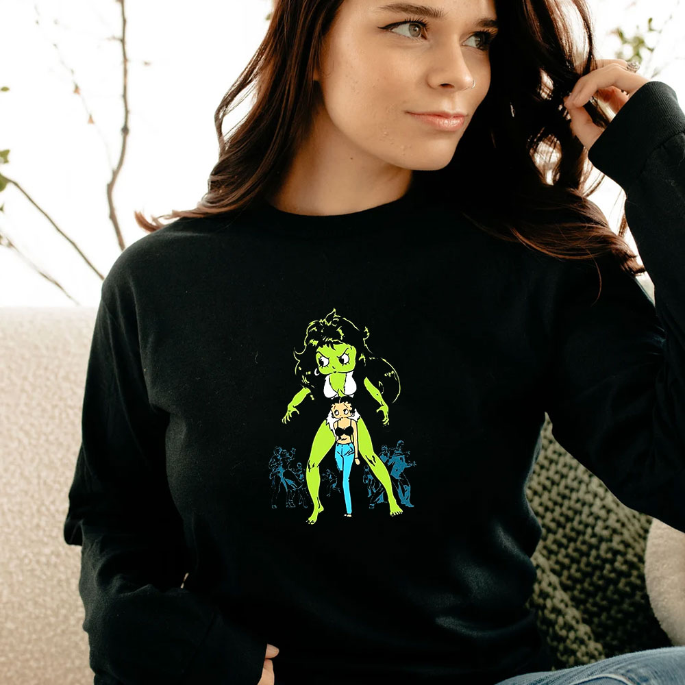 She Hulk Betty Boop Meme Long Sleeve