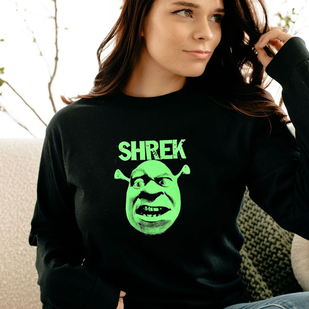 Shrek Funny Face Eyebrow Raised Long Sleeve