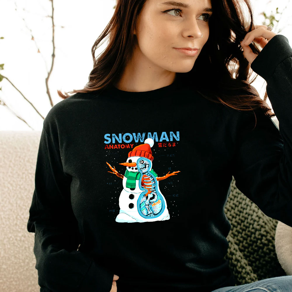 Snowman Anatomy Xmas Long Sleeve