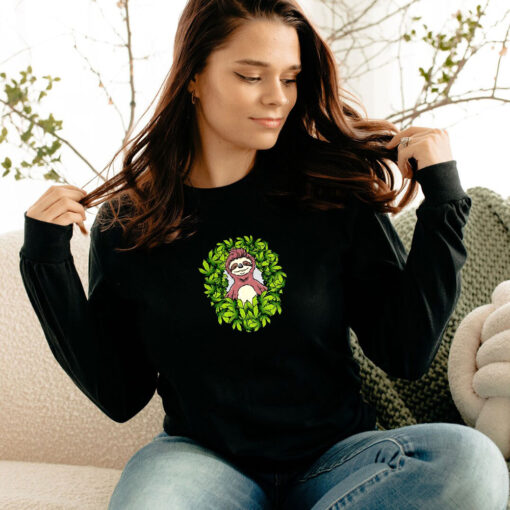 Stoner Sloth Smoking In Weed Garden Long Sleeve