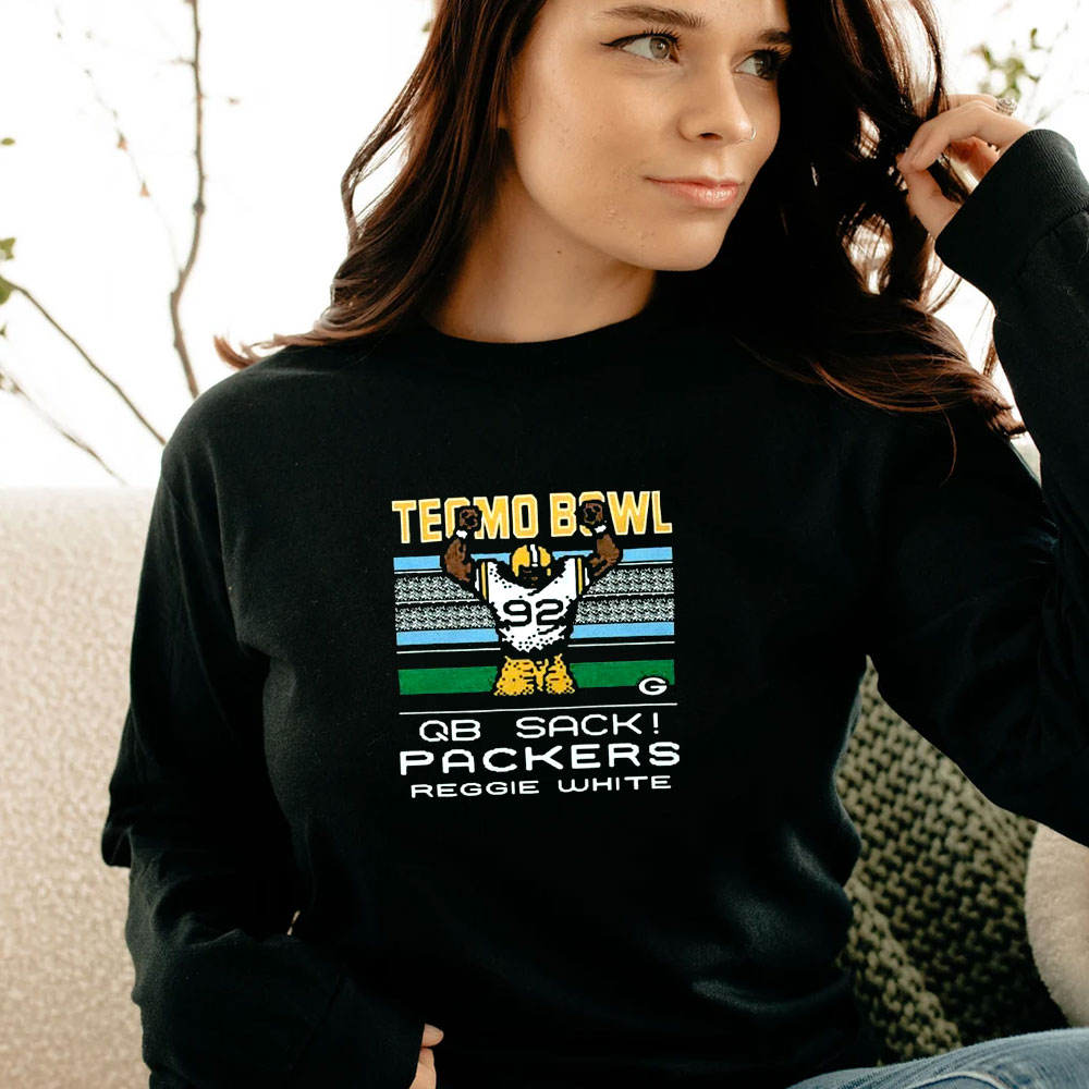 Tecmo Bowl Green Bay Packers Reggie White Long Sleeve