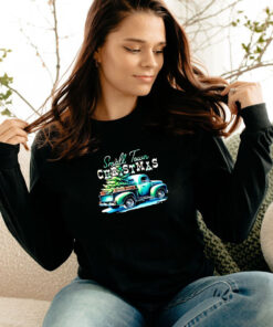 Truck And Tree Small Town Christmas Vintage Long Sleeve