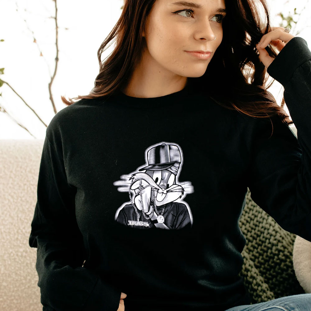 Vintage Looney Tunes Bugs Bunny Iced Out Long Sleeve