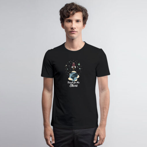 Reach for the Stars Motivational Rocket T Shirt