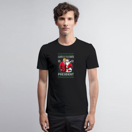 Santa's Favorite President Red Suit Trump T Shirt