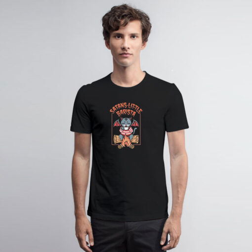 Satan's Little Barista Cute Demon Cat T Shirt